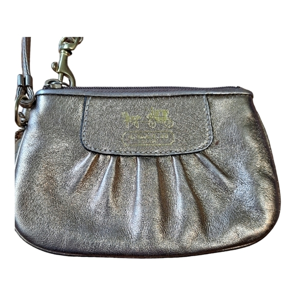 Coach  Gold‎ Metallic Small Leather Wristlet - Picture 1 of 6